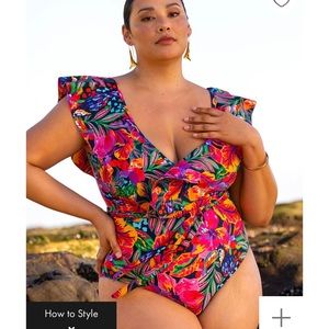 Eloquii Ruffle sleeve one piece